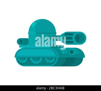 Cartoon Tank isolated. War machine toy. vector illustration Stock Vector