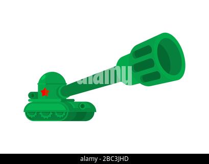 Cartoon Tank isolated. War machine toy. vector illustration Stock Vector
