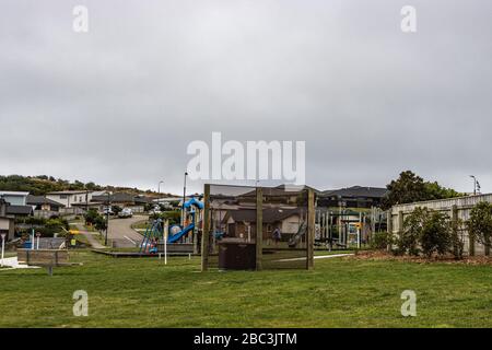 Local playground being used despite lockdown closure Stock Photo