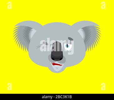 Cute square koala face. Cartoon head of animal character. Minimal ...