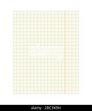 Squared Notebook background. Template Sheet of notebook. vector illustration Stock Vector