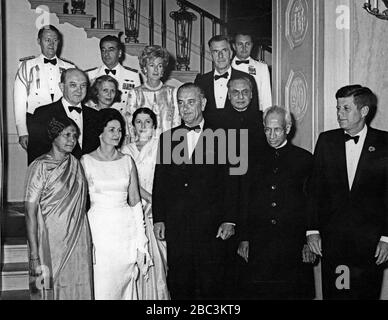 Guests of a State Dinner for President Dr. Sarvepalli Radhakrishnan of India. Stock Photo