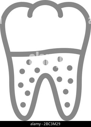 Sad Tooth with hole. sick tooth. Caries and pulpitis Toothache Vector ...