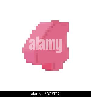 4 number pixel art. cartoon font. 8 bit  four numeral Children alphabet. Pixelate vector illustration Stock Vector