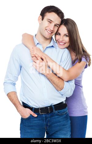 Young couple over white background Stock Photo