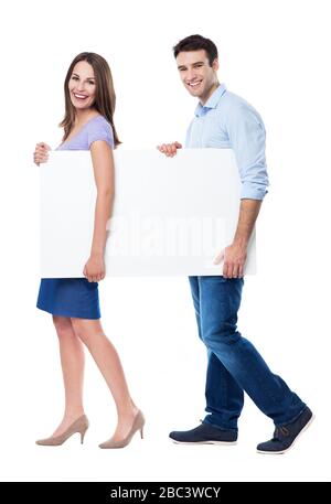 Young couple over white background Stock Photo