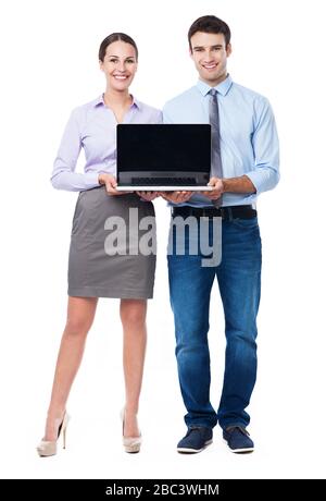 Young couple over white background Stock Photo