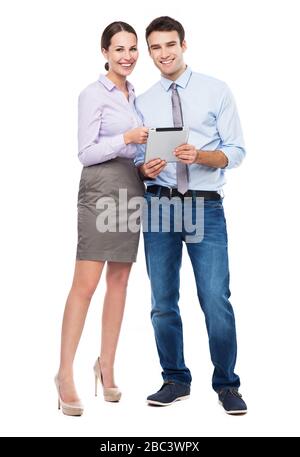 Young couple over white background Stock Photo