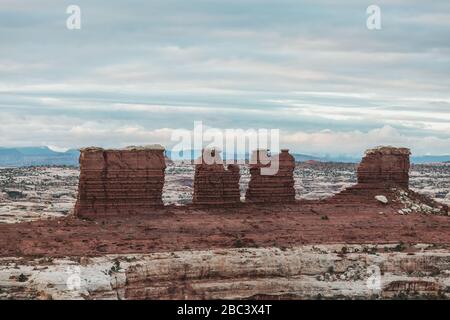 sandstone rock formation known as the chocolate drops in The Maze Stock Photo