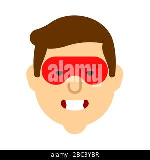 Superhero face isolated. Super guy in mask Stock Vector