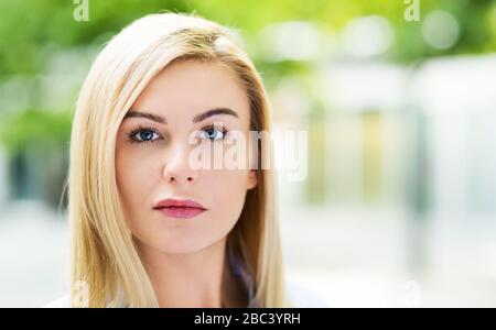 Young woman outdoors Stock Photo