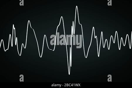 abstract sound wave digital background visualization light on dark background 3d render illlustration Stock Photo