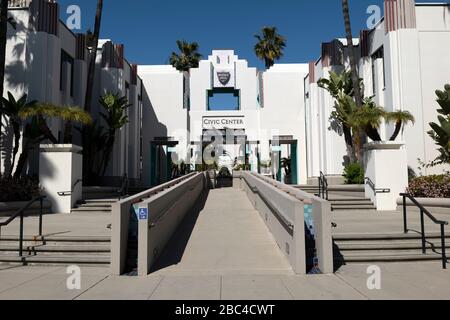 Beverly Hills, CA/USA - March 27, 2020: The Beverly Hills Civic Center closed during coronavirus quarantine Stock Photo