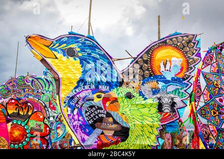 Large bird kite at the Sumpango Kite Festival on Day of the Dead in Guatemala. Stock Photo