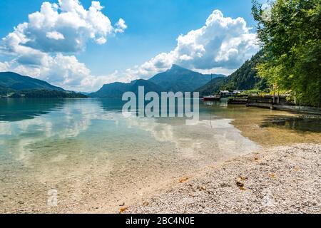 The beautiful Mondsee in the Upper Austrian Salzkammergut Stock Photo