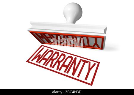 3D rubber stamp - warranty Stock Photo