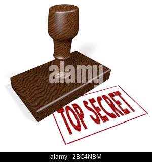 3D rubber stamp - top secret Stock Photo