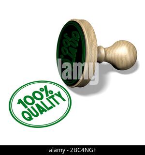 Green stamp - 100% quality Stock Photo