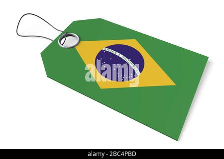 3D price tag, product made in Brazil Stock Photo