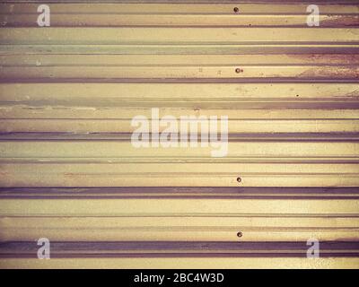 Zinc silver profiled fence with texture and screws Stock Photo