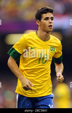 Brazil's Oscar during the Brazil v Egypt, Mens Football, First Round, Group C match at the Millennium Stadium, Cardiff. Stock Photo