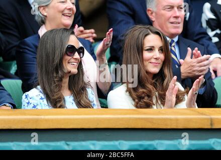 The Duchess of Cambridge and Pippa Middleton (left) in the Royal Box Stock Photo