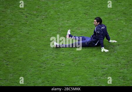 Italy's goalkeeper Gianluigi Buffon during the training session Stock Photo