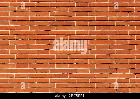 Texture of new red brick wall Stock Photo