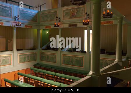 View of the auditorium of the historic Georgian Theatre Royal, one of Britain's oldest theatres, built 1788, Richmond, North Yorkshire, England, UK Stock Photo