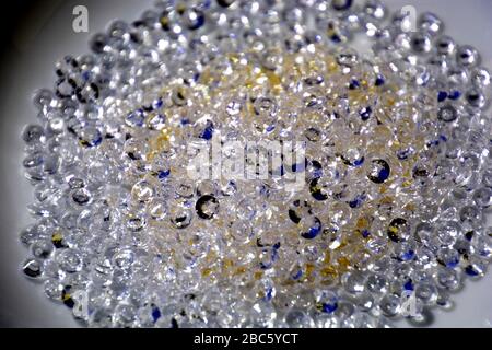 shiny silver rhinestones with bokeh effects background, luxury glimmer and glowing rhinestones backdrop Stock Photo