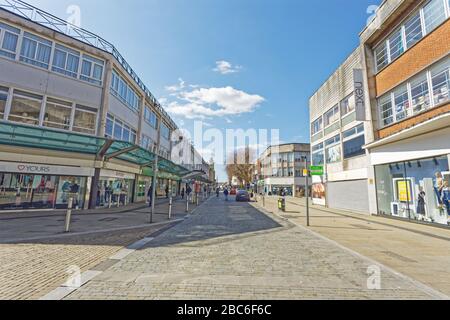 Pictured: Oxford Street in the city centre remains deserted, Swansea, Wales, UK. Tuesday 31 March 2020 Re: Covid-19 Coronavirus pandemic, UK. Stock Photo
