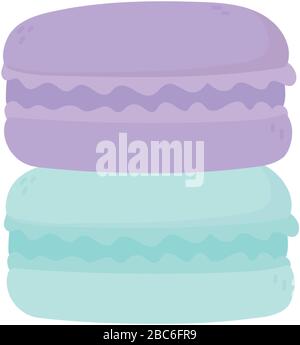 macaroons biscuits sweet candy confectionery isolated icon vector illustration Stock Vector