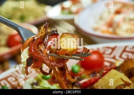 Ethiopian Vegetable Tibs, Ethiopian dish consisting of spicy Stock Photo