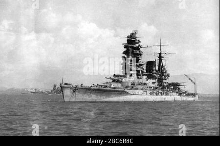 Japanese Battleship Nagato At Brunei Borneo 1944 Stock Photo Alamy