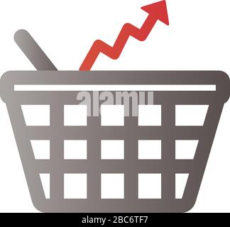 price hike shopping basket with arrow up infographic degradient style Stock Vector