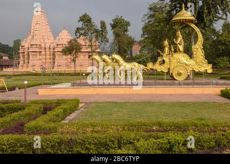 Hindu temple of Shashwat Dham near Sauraha in Nepal Stock Photo