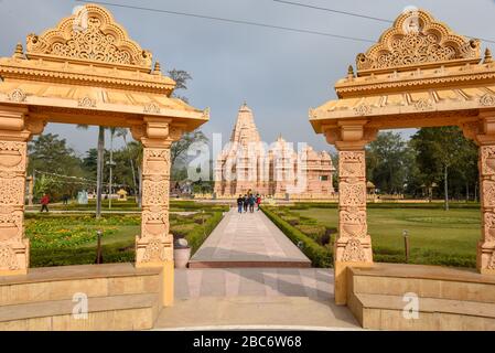 Sauraha, Nepal - 20 January 2020: Hindu temple of Shashwat Dham near Sauraha in Nepal Stock Photo