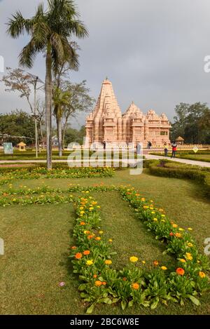 Sauraha, Nepal - 20 January 2020: Hindu temple of Shashwat Dham near Sauraha in Nepal Stock Photo