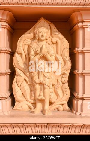 Architectural detail of Hindu temple Shashwat Dham near Sauraha in Nepal Stock Photo