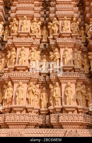 Architectural detail of Hindu temple Shashwat Dham near Sauraha in Nepal Stock Photo