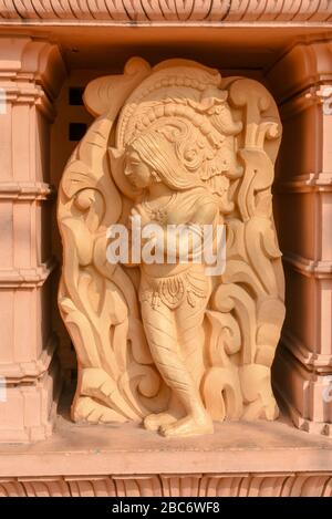 Architectural detail of Hindu temple Shashwat Dham near Sauraha in Nepal Stock Photo