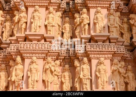 Architectural detail of Hindu temple Shashwat Dham near Sauraha in Nepal Stock Photo