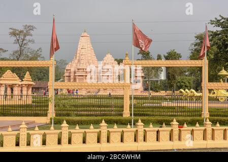 Hindu temple of Shashwat Dham near Sauraha in Nepal Stock Photo