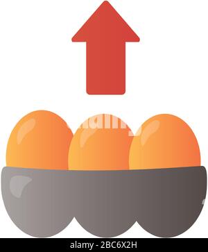 eggs basket with arrow up infographic degradient style Stock Vector