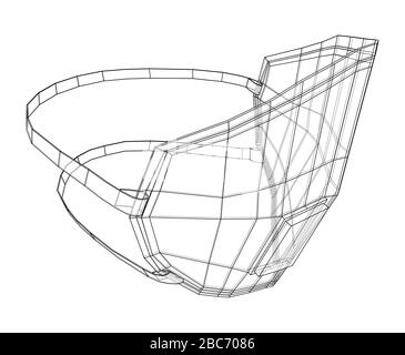 Medical surgical mask. Blueprint style. Vector Stock Vector