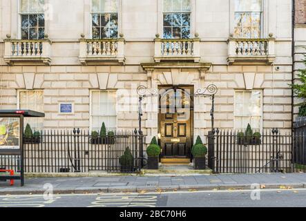 45 Berkeley Square is the former residence of Robert Clive of India and soon to be a private members' club developed by Simon Halabi. Stock Photo