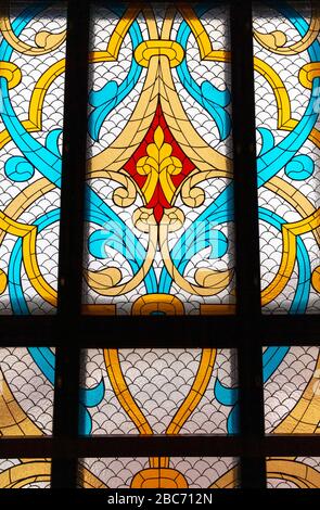 Beautiful multi-colored stained-glass windows in a mosque Stock Photo ...