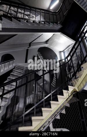 The flight of stairs is designed in the style of illusions. Stock Photo