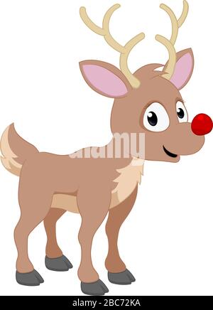 Reindeer Christmas Cartoon Santa Deer Stock Vector
