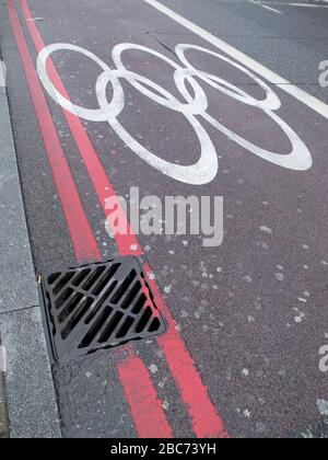 Athletes and officials only dedicated Olympic road lane, London, United Kingdom Stock Photo